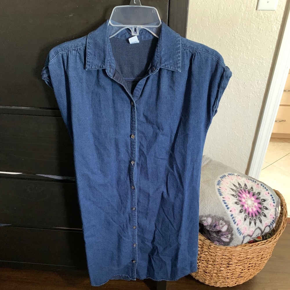 Old Navy Chambray button down shirt dress XS